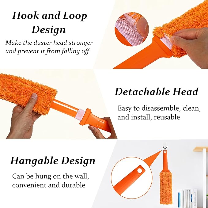 4 Pack 15 inch Reuseable Microfiber Feather Duster, Blind Duster, Gap Duster - Image 3