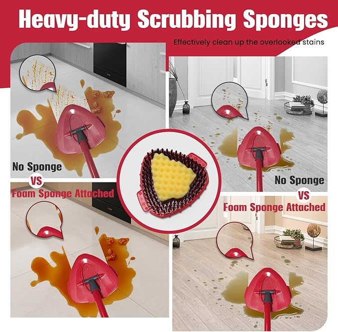 2 Pcs Spin Mop Replacements Scrub Brush and 1 Mop Base - Image 3
