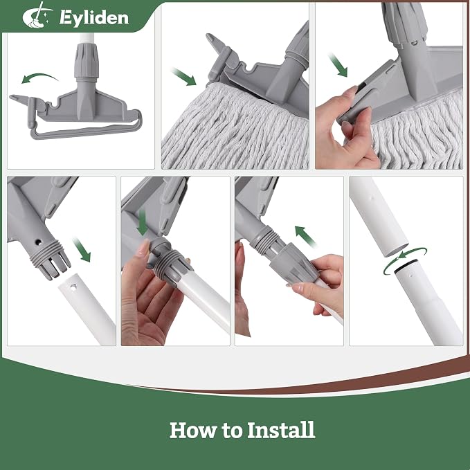 Eyliden String Mops for Floor Cleaning, Heavy Duty Looped-End Commercial Mops - Image 5