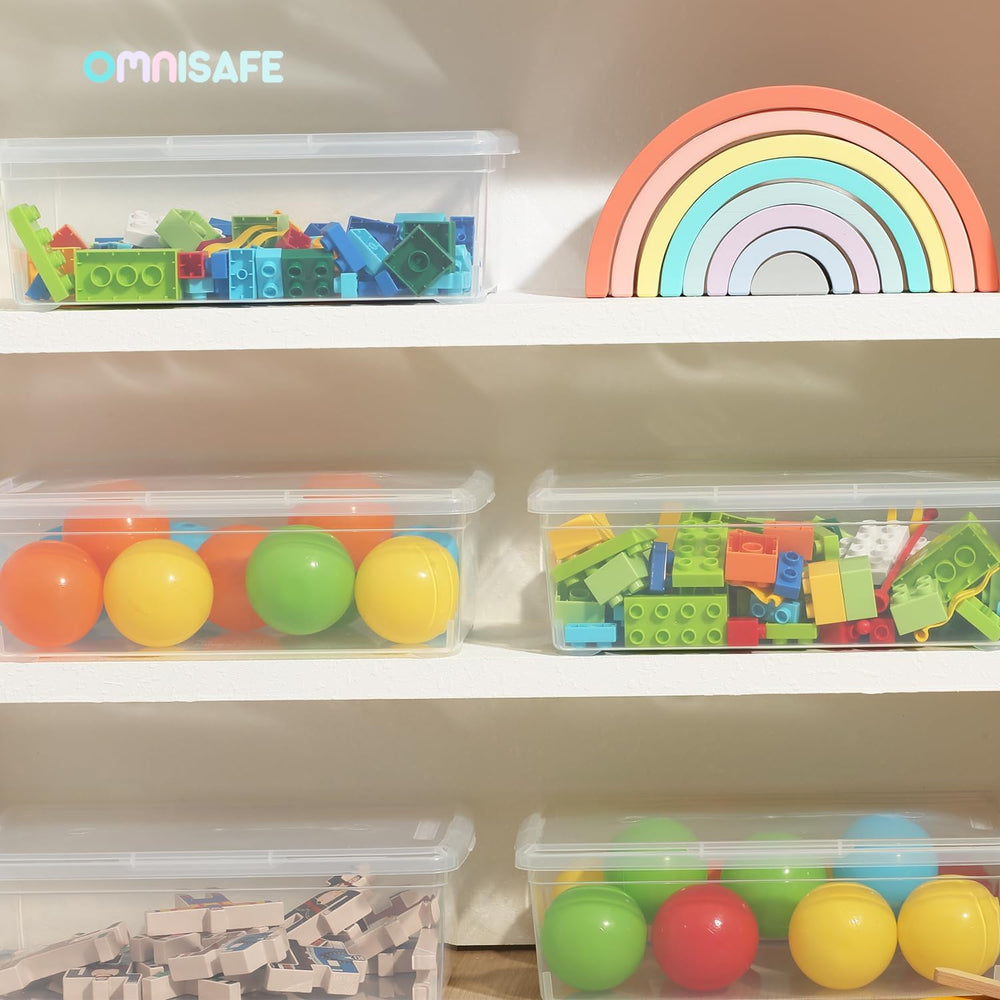 Stackable Plastic Storage Shoebox, BPA-Free Nestable Container with Latching ...