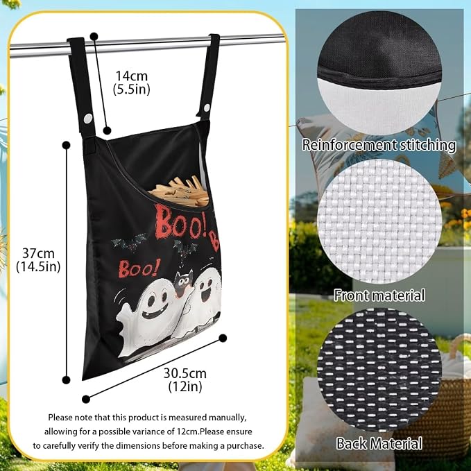 Cute Ghost Clothespin Bag Laundry Hanging Storage Organizer - Image 6