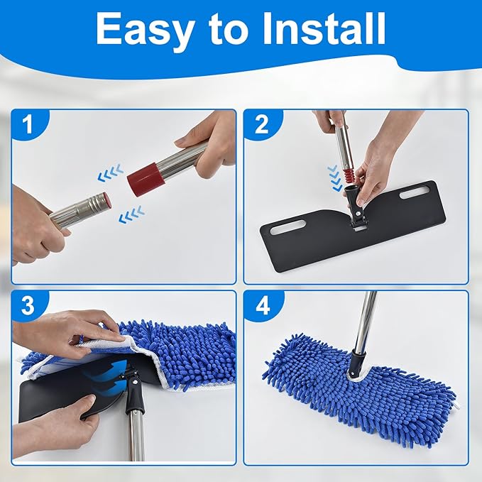 Microfiber Dust Mop for Hardwood Floors, Flat Mops for Floor Cleaning, - Image 7
