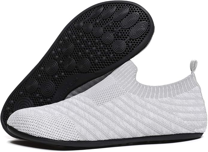 QZKDM Lightweight Slip on Grip Indoor House Slippers Barefoot Non Slip Home - Image 3