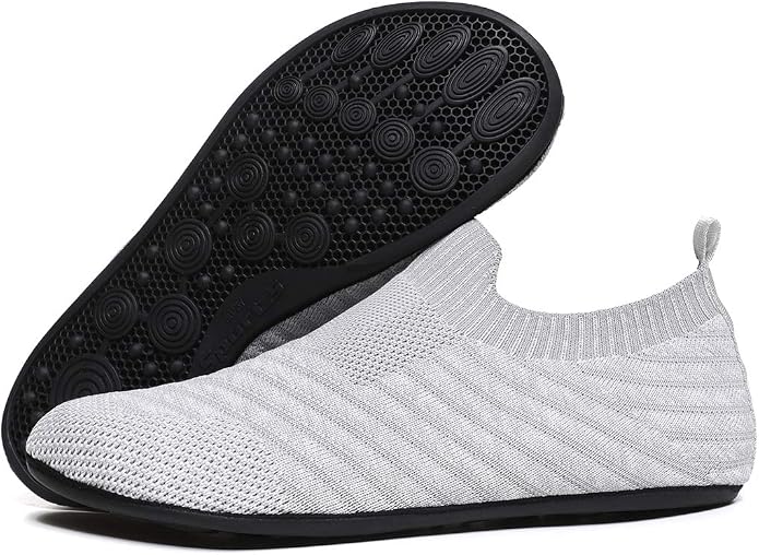 QZKDM Lightweight Slip on Grip Indoor House Slippers Barefoot Non Slip Home - Image 3