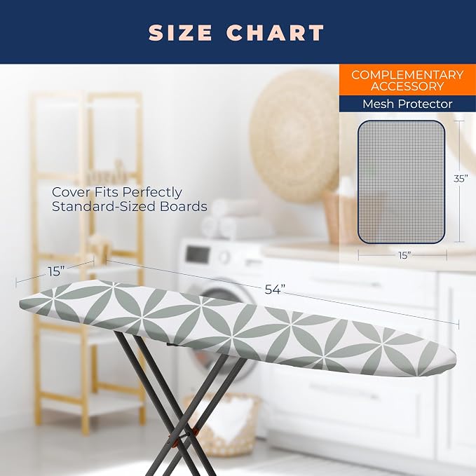 Ironing Board Cover and Pad Extra Thick Heavy Duty Padded 4 Layers Non Stick - Image 4
