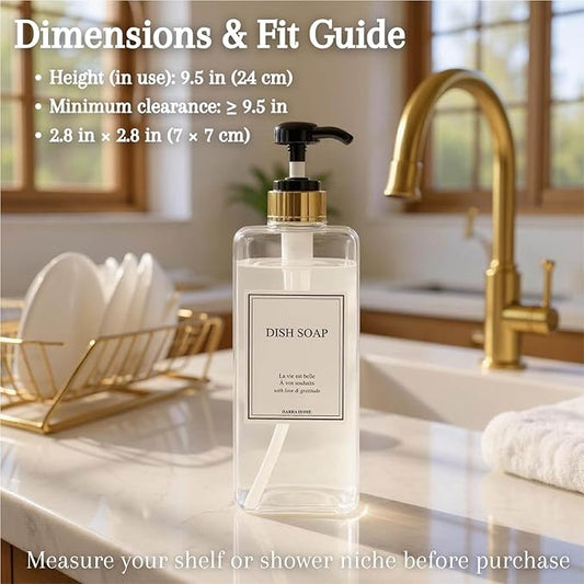 Modern Gold Design Large 27 oz Shampoo and Conditioner Dispensers - Image 2