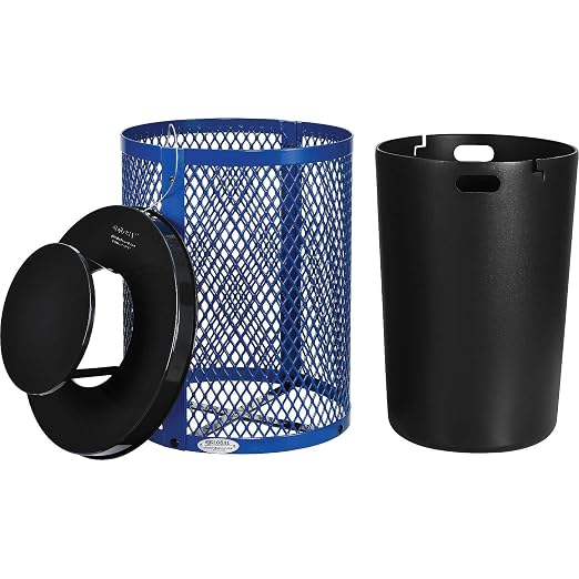 Global Industrial Outdoor Diamond Steel Trash Can - Image 2