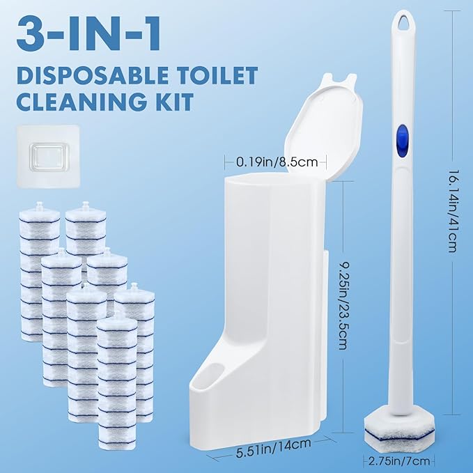 COBETE Disposable Toilet Brush Wand Kit - Image 7