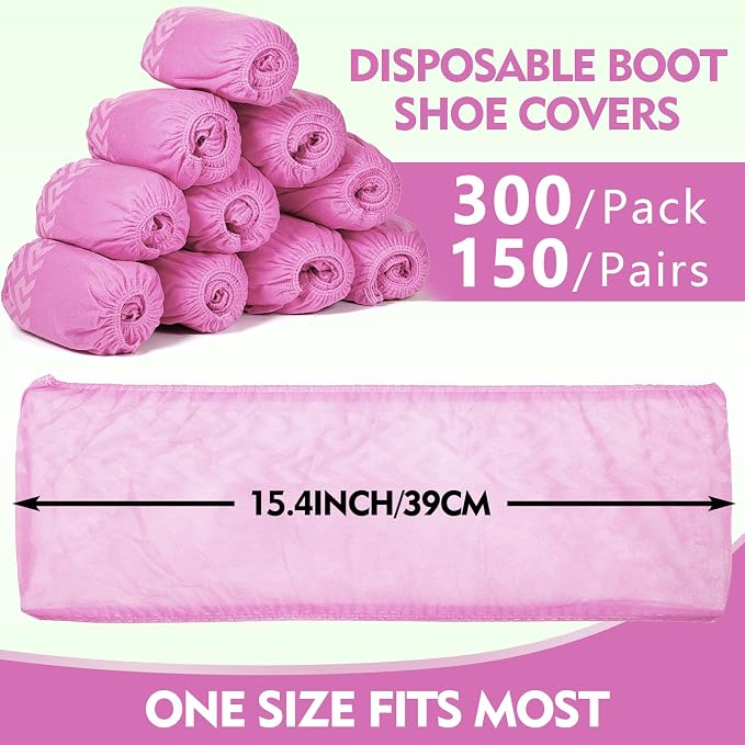 Zhanmai 300 Pack Disposable Shoe Covers Non Slip Disposable Large Foot Booties - Image 2