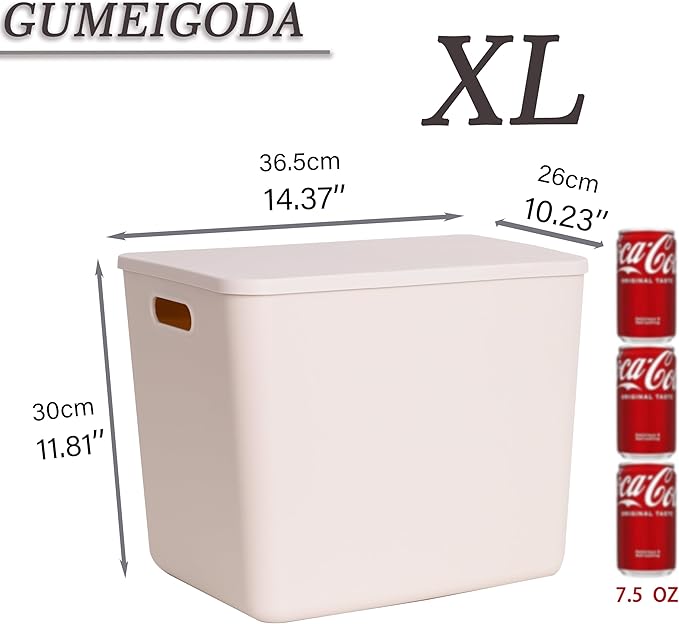 Plastic Storage Bins with lids, Storage Baskets, Container with handle - Image 2