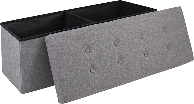 GLAXYFUR 43 Inches Folding Storage Ottoman Bench, Storage Chest, Footrest by GLAXYFUR