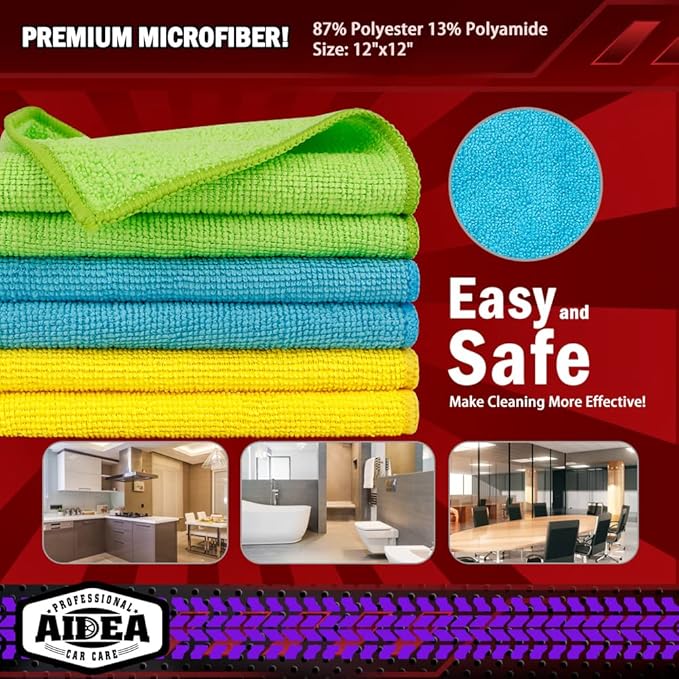 AIDEA Microfiber Cleaning Cloth 10PK, Micro Fiber Cloth - Image 7