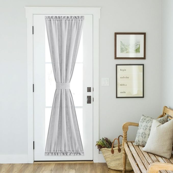 NICETOWN Sheer Door Curtains forWindow 80 Inches Long, Privacy French Door by NICETOWN