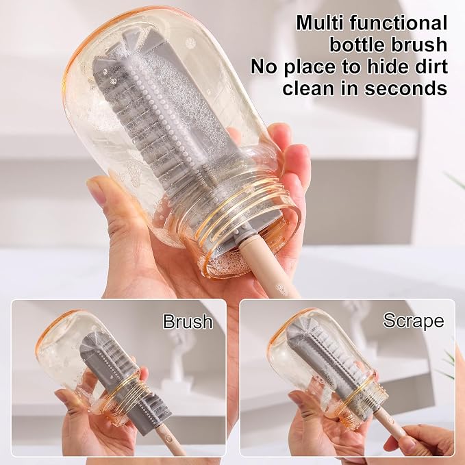 Baby Bottle Drying Rack -Travel Baby Bottle Drying Rack Set, Cleaner Kit - Image 4