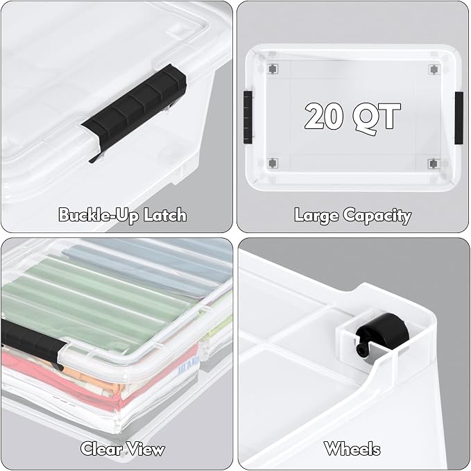 20 Quart Under Bed Shoe Storage Container Bin - Image 3