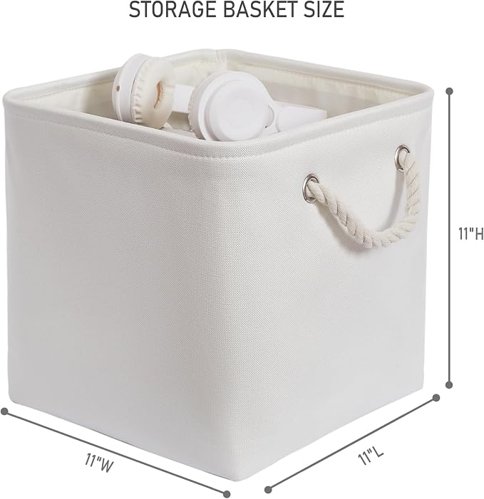 11 x 11 Inch Storage Cubes, 6 Pack Large Collapsible Fabric Storage Bin - Image 3