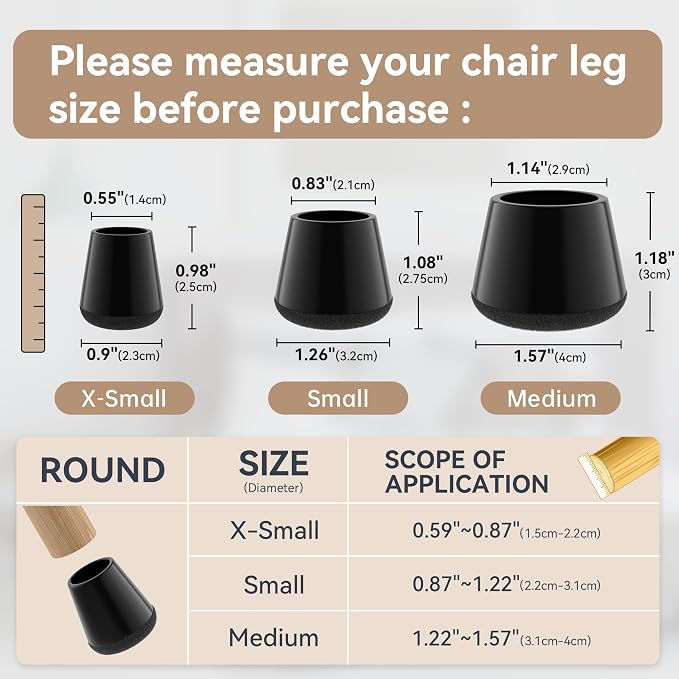 24PCS Upgraded Silicone Chair Leg Floor Protectors - Image 3