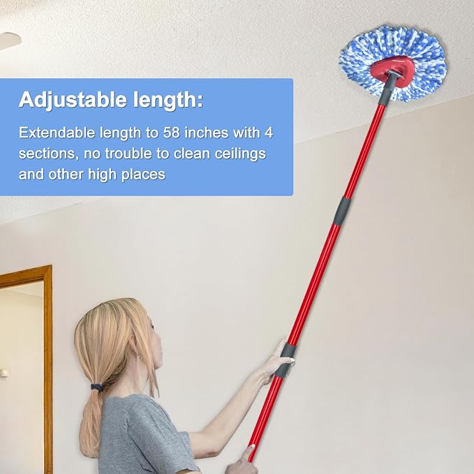 Spin Mop Replace Head, Mop Handle and Base Compatible - Image 7
