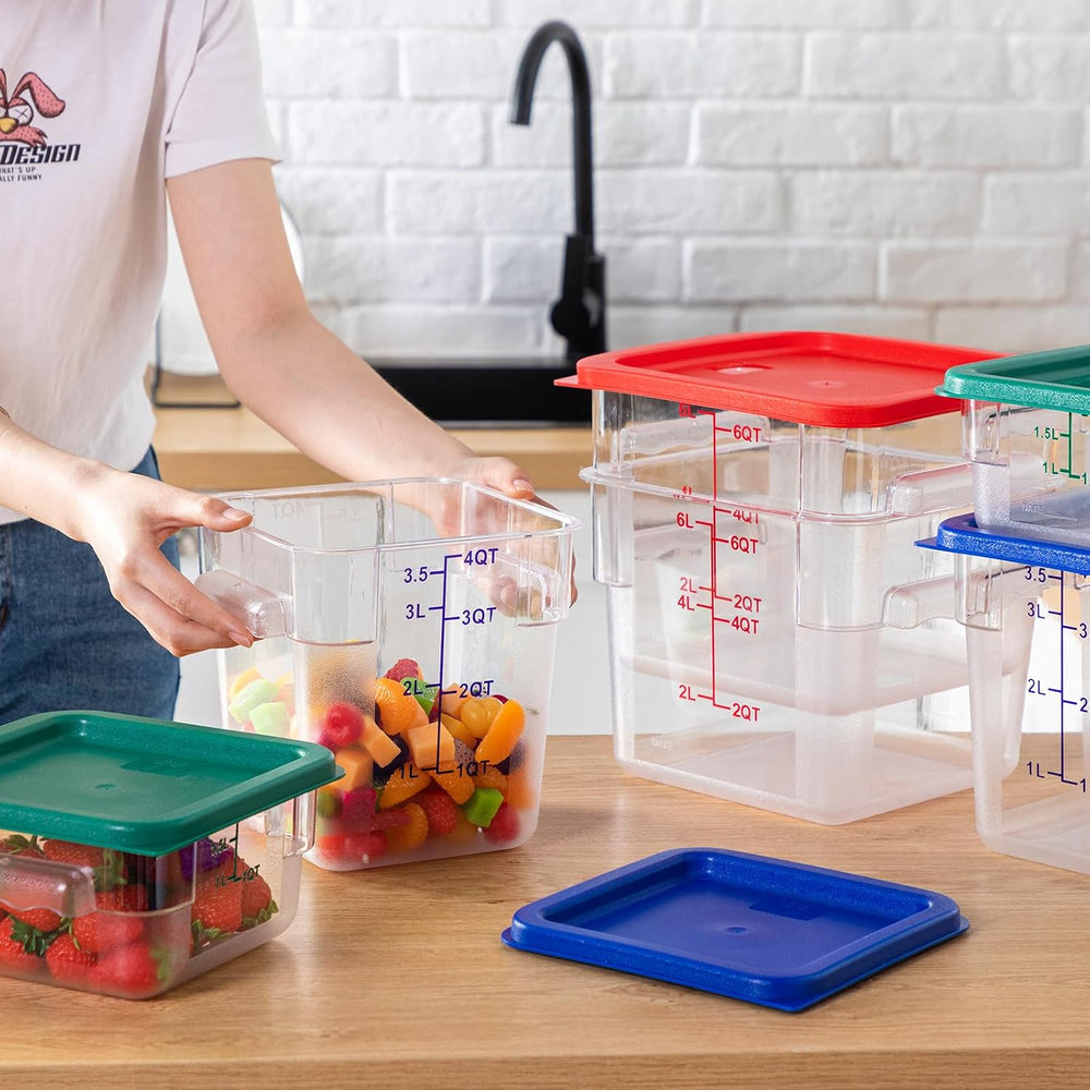 Lallisa 6 Pcs Food Storage Containers with Lids, Clear Square Food Containers...