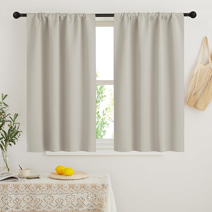 RYB HOME Blackout Short Cafe Curtains, Privacy Light Block Small Window Curtains by RYBHOME