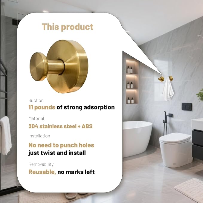 4 Pcs Suction Cup Hooks for Shower，Removable Hooks，Towel Hook，Suction Hook for - Image 8