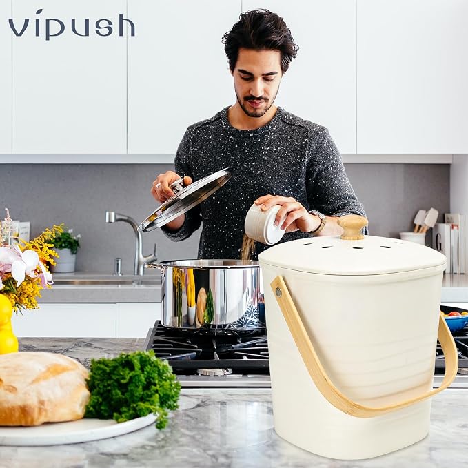 Vipush Bamboo Fiber Compost Bin - Image 8