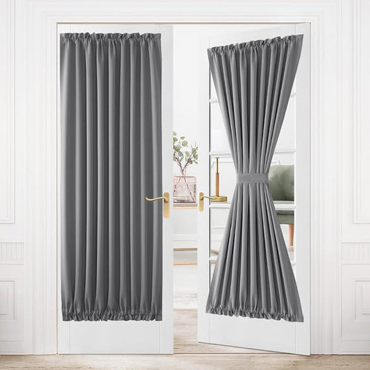 DWCN French Door Curtains – Rod Pocket Thermal Blackout Curtain by DWCN