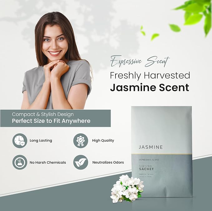 Expressive Scented Sachet Pouches – Perfect Jasmine Air Freshener & Closet - Image 2