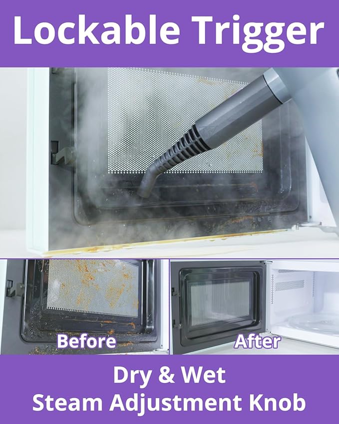 Steam Cleaner: 10s Fast Heating-Lockable Steam Trigger-Large Tank-Refill - Image 4