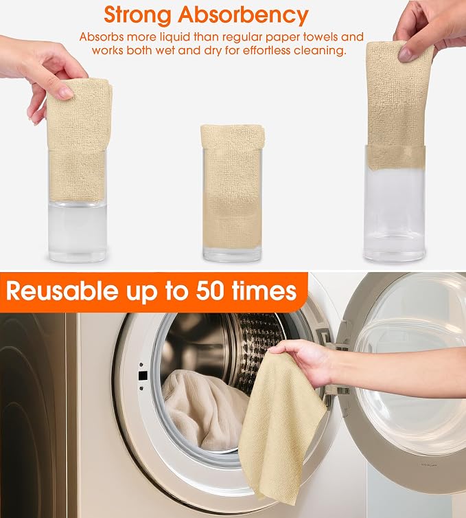 Roll of Microfiber Cleaning Cloth –100 Pack, Tear Away Microfiber Towels - Image 4