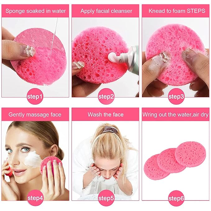 METUUTER 50 PCS Compressed Facial Sponges - Image 4