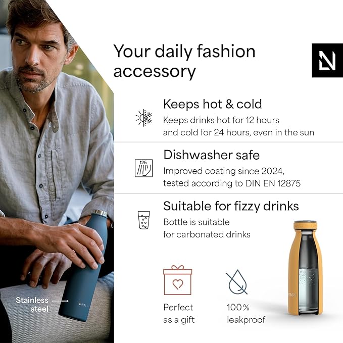 LARS NYSØM Stainless Steel Insulated Water Bottle 12oz 17oz 25oz 34oz 51oz | - Image 2