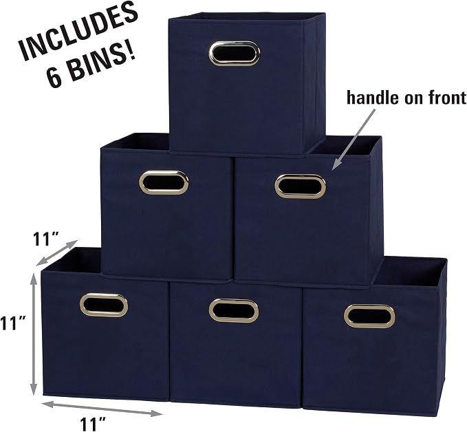 Household Essentials 81-1 Foldable Fabric Storage Bins | Set of 6 Cubby Cubes - Image 2