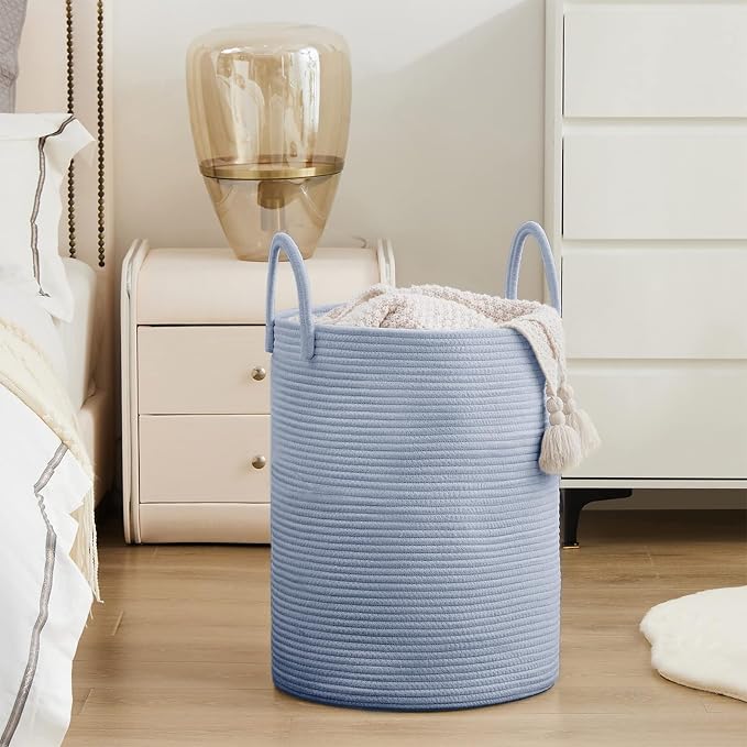 YOUDENOVA Laundry Hamper Basket, Woven 58L Tall Laundry Basket - Image 5