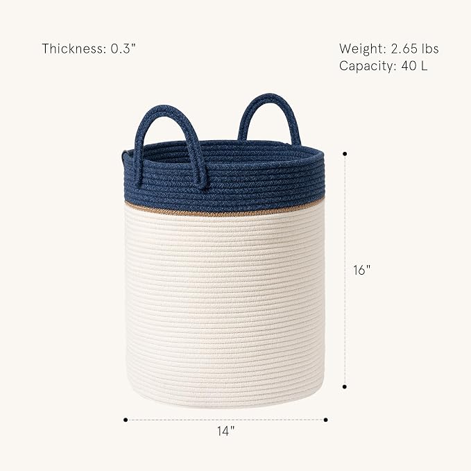 LA JOLIE MUSE Woven Basket Rope Storage Baskets - Image 2