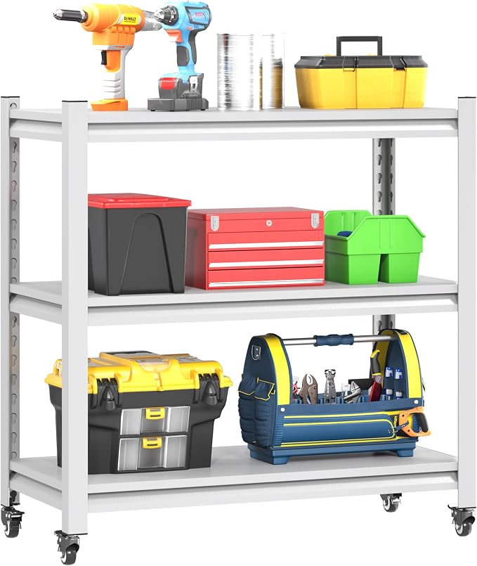 34''W Garage Heavy Duty 3-Tier Adjustable Storage Rack, Steel Shelving by Kooyon