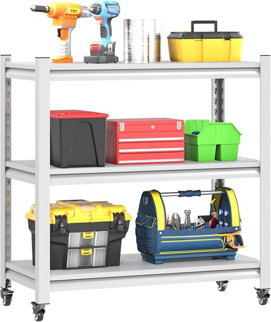 34''W Garage Heavy Duty 3-Tier Adjustable Storage Rack, Steel Shelving by Kooyon