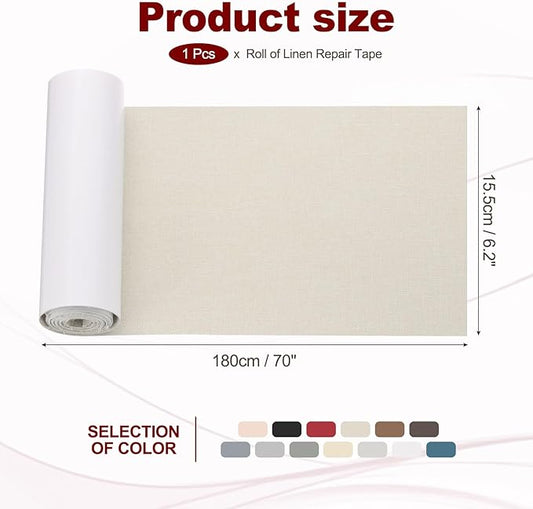 PATIKIL 70x6.2 Inch Linen Repair Tape, Repair Fabric Patch Self Adhesive Couch - Image 2