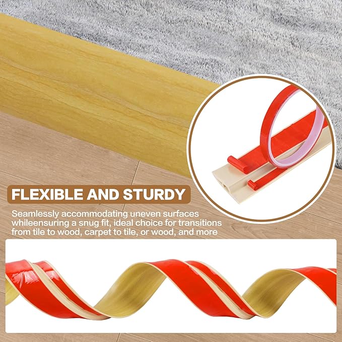 Floor Transition Strip Vinyl Door Threshold Ramp Self Adhesive Carpet Edging - Image 4