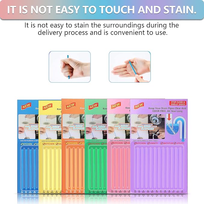 72pcs Drain Cleaner Deodorizer Sticks - Image 4