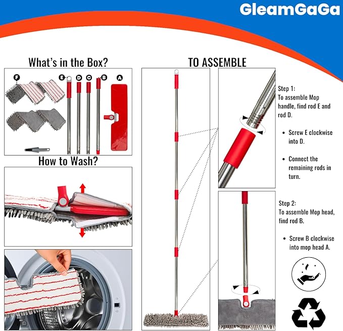 Microfiber Mops for Floor Cleaning, Flat Dust Mop - Image 9