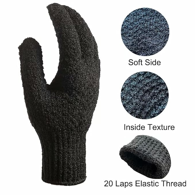 2 Pairs Bath Exfoliating Gloves - Image 3
