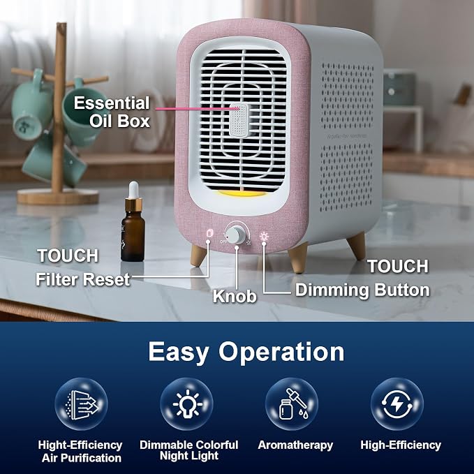 Jafanda Air Purifier for Home Bedroom 780sq ft, HEPA & Activated Carbon - Image 5