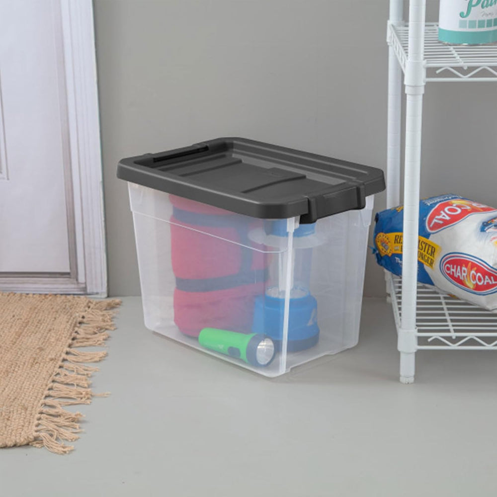 Sterilite Modular Stacker Box with Latching Lid, 30 Quart, 24-Pack