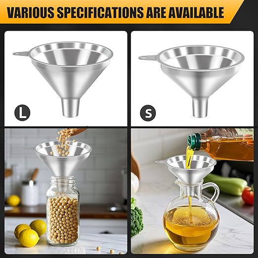 3 Pack Stainless Steel Kitchen Funnel Set, funnels - Image 6