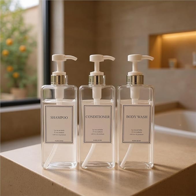 Modern Design Large 27 oz Shampoo and Conditioner Dispensers - Image 5