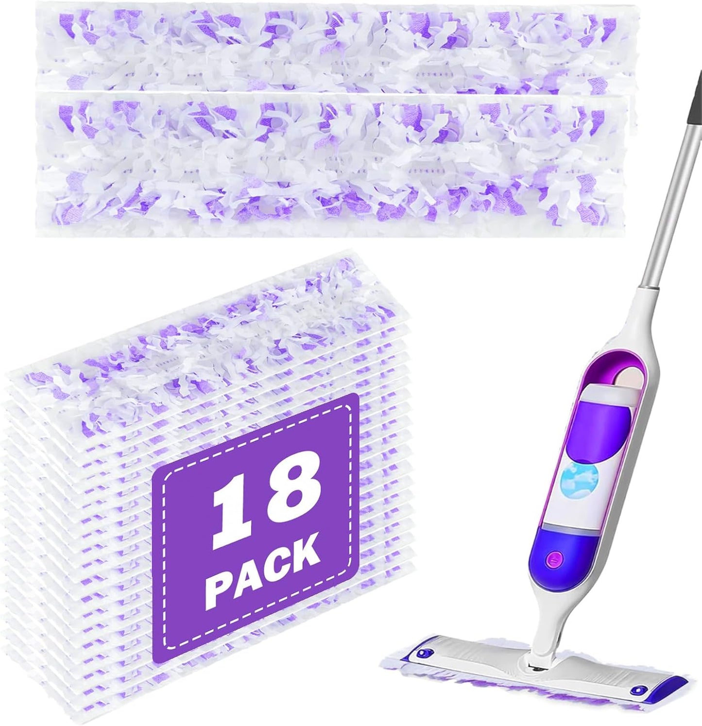 Power Mop Pads Refills for Swiffer PowerMop Multi-Surface Mopping Pad Disposable Replacement Mop Pads Compatible with Swiffer PowerMop,Safe on All Finished Floors,18 Count