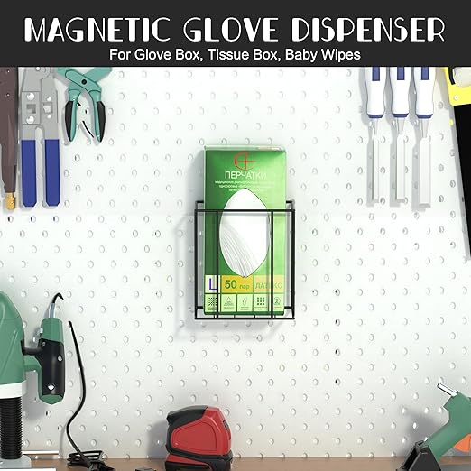 Magnetic Glove Box Holder Wall Mount, Disposable Glove Dispenser, Rubber Latex - Image 3