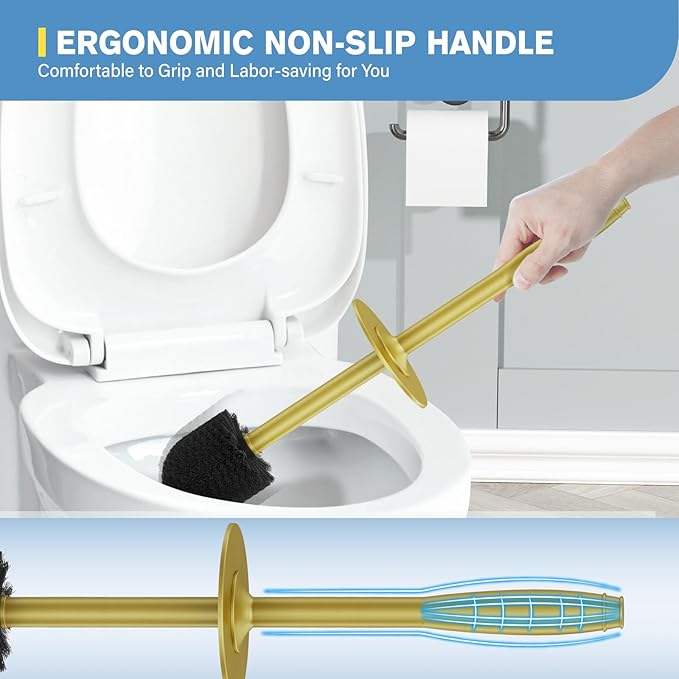 UPTRONIC Toilet Brush, Aluminum Alloy Toilet Brush and Holder Set - Image 5