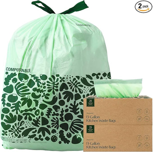Cleanomic Compostable* 13 Gallon Trash Bags by Cleanomic
